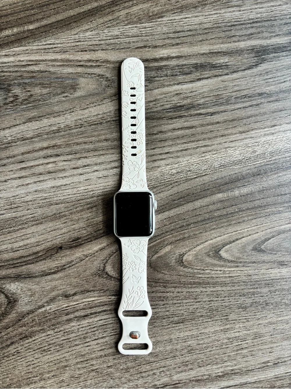 Apple White Floral Silicone Band for Apple Watch